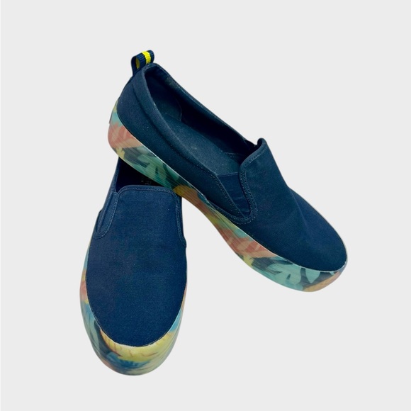 Sperry denim canvas  with colorful Platform  size 8.5 - Picture 4 of 12